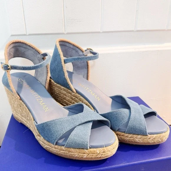 Stuart Weitzman Blue Wedges - Picture 2 of 7